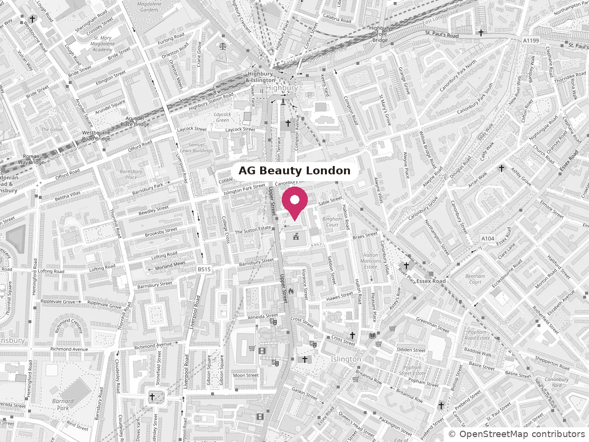 Map: the studio is on Upper Street near Highbury Corner, a short walk south of Highbury and Islington station